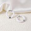 Multi-Color Enamel Stainless Steel Hoop Earrings - Simple Round C-Shaped Clips in Light Luxury Design