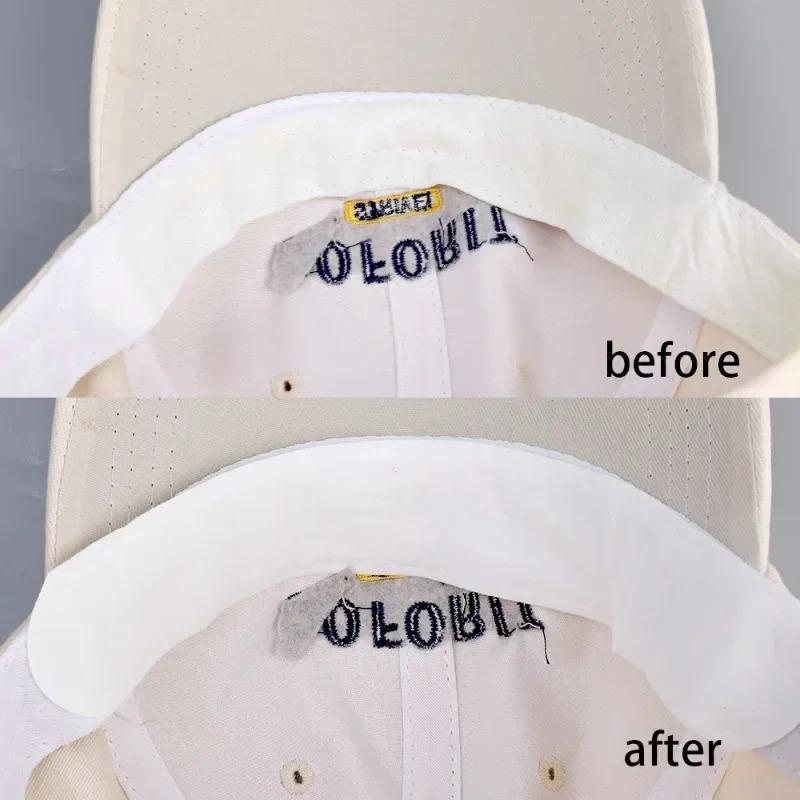 40pcs Hat Sweat Absorber Stickers Summer Cap Liner Bands Sweatband Visor Hats Size Reducer Adhesive Sweat Absorbing Strips Pads