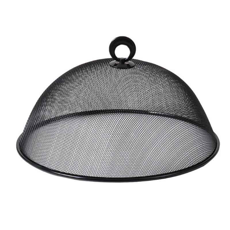 Protective Food Cover Dust Cover Mesh Anti-Flying Dish Cover Round Shape Household Cake Bread Plate for Outdoors Parties BBQs Silver