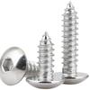 201 Stainless Steel Hexagon Socket Large Flat Head Self-Tapping Screws: M3, M4, M5, M6 - Mushroom & Umbrella Head