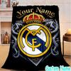 Custom Name Madrid Football Flannel Blanket Seasonal Universal Blanket For Indoor/outdoor, Perfect For Bedroom Sofa birthday gifts