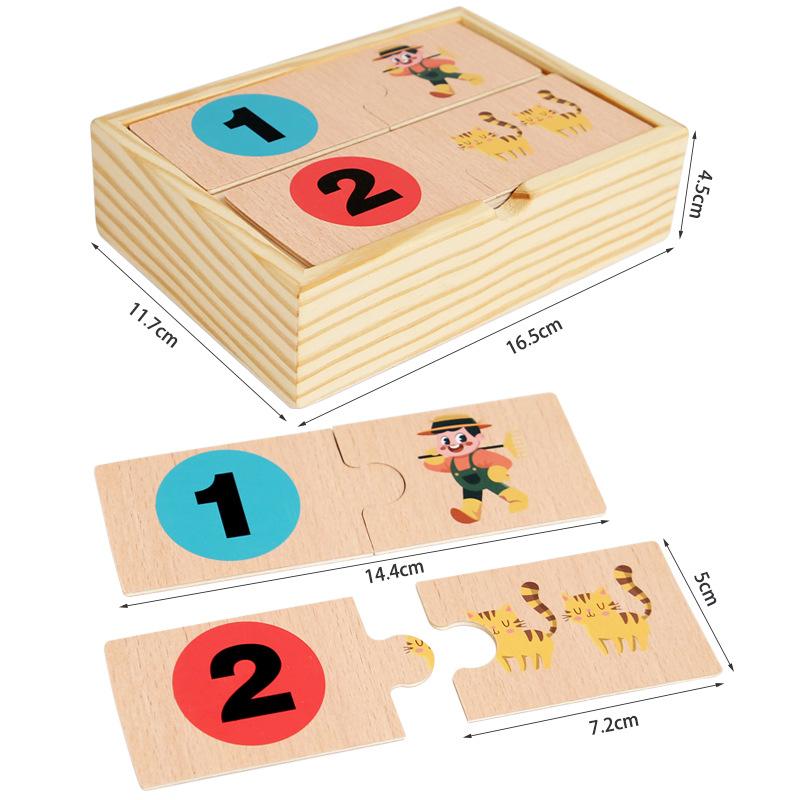 Children'S Early Education Digital Enlightenment Pairing Wooden Box Puzzle Digital Decomposition Cognitive Intellectual Development Toy