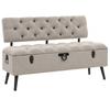 Day and Night - Day and Night Storage Bench with Cream Fabric Backrest 110 Cm
