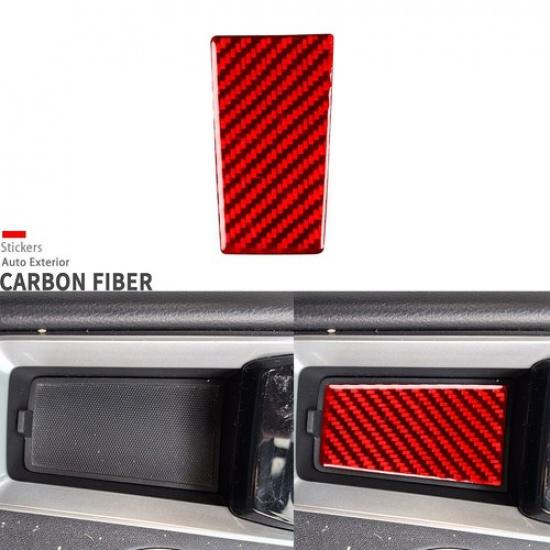 Red Carbon Fiber Gear Shfit Panel Storage Box Cover Trim For Nissan Altima 19-25
