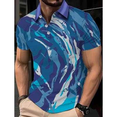 3D Printed Men's Short Sleeved Lapel Shirt for Summer Casual Wear