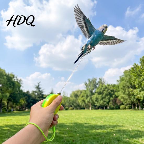 Portable Bird Leash Retractable Flight Leash 20ft Lightweight Parrot Outdoor Flying Training Rope with Leg Rings Anti‑Escape Steel Wire Core for