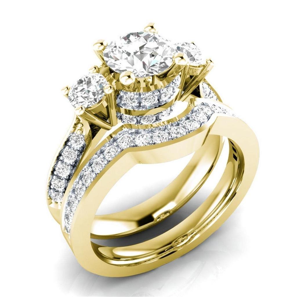 European & American Fashion Zirconium Ring Set - Creative Ladies' Jewelry Gift