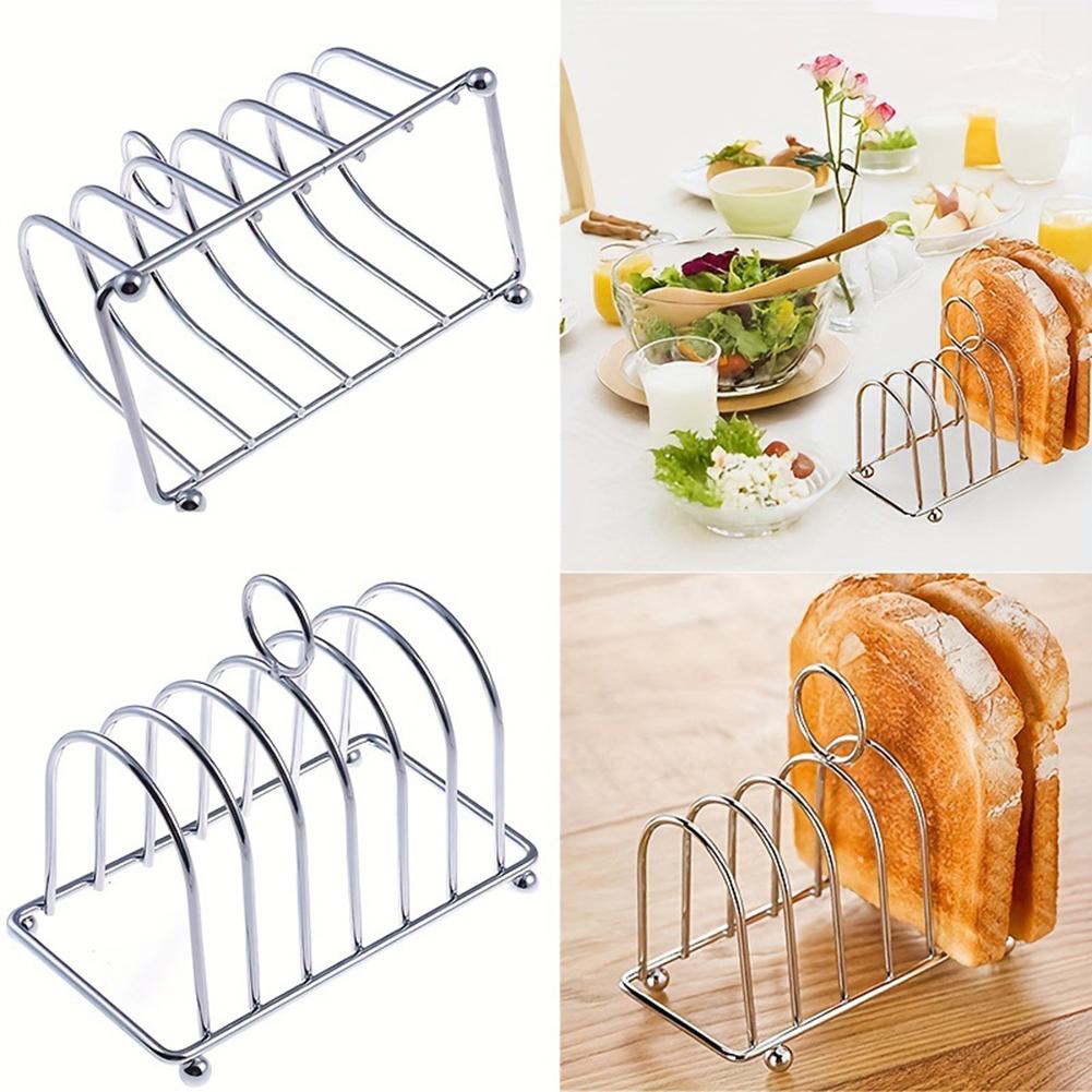 Bread Holder Bread Rack With 6 Slots 1 Pc Erving Dining Stand For Home/restaurant Kitchen Organizer Stainless Steel