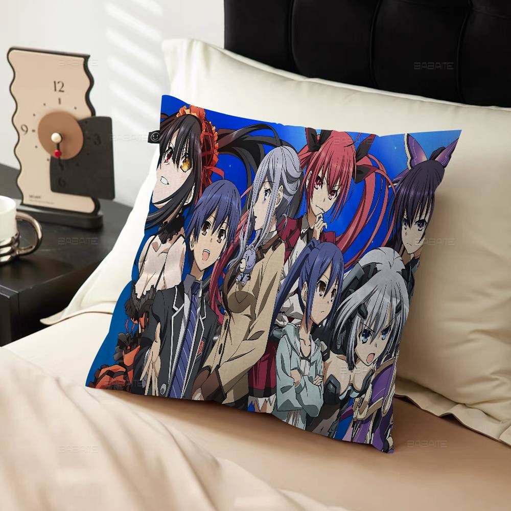 Date A Live Cartoon Cushion Cover Inches Farmhouse Decor Home Throw Pillow Covers For Couch Decorations