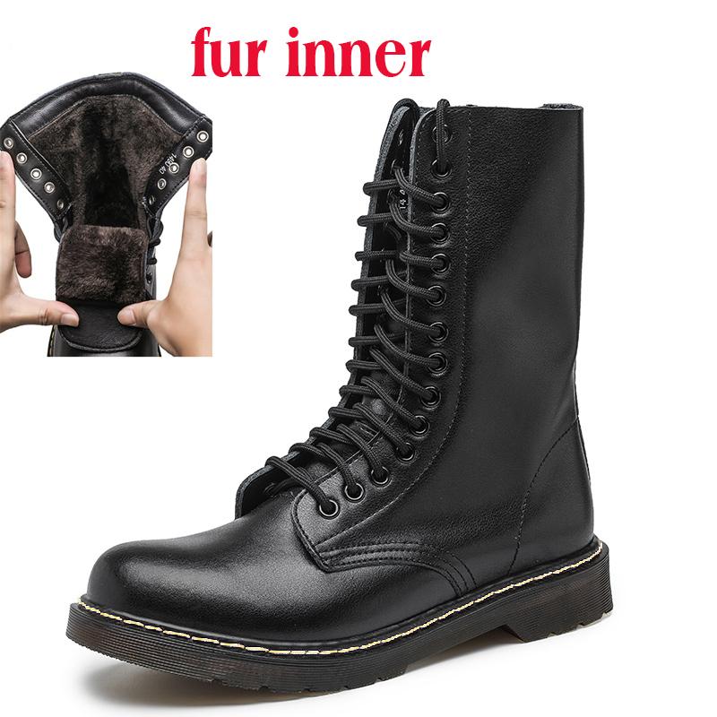 Stivali da uomo a metà polpaccio Stivali alti da lavoro Stivali da moto per esterni per coppie Stivali da donna taglia grande Stivali invernali in cotone felpato