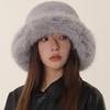 Autumn and winter plush warm ear protection imitation fur mink basin hat children