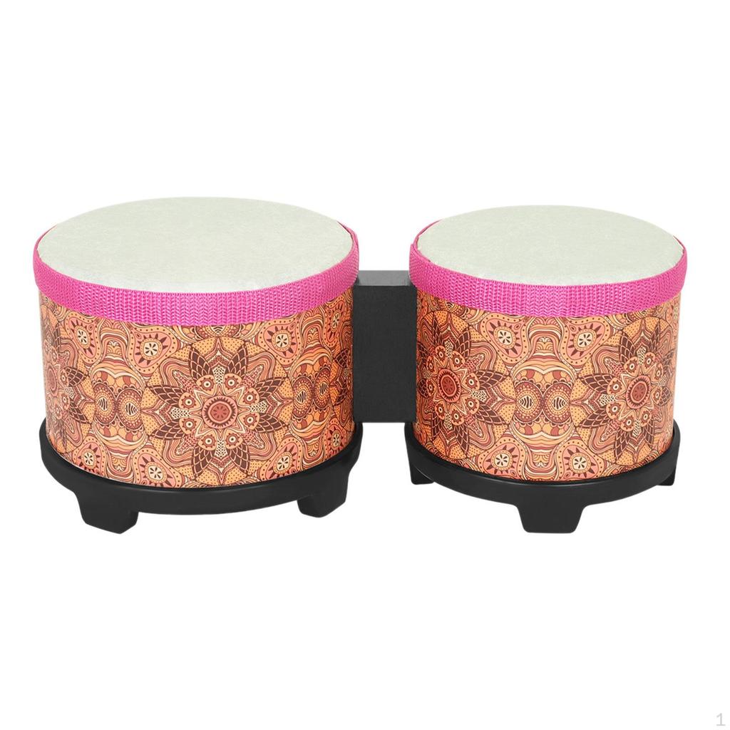 5" and 6" Bongo Drum Set Hand Fine Motor Skills Sturdy Playing Congas for
