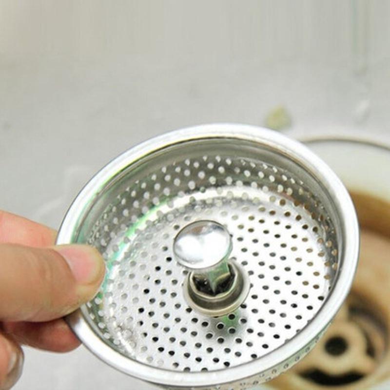 1pcs Stainless Sink Strainer Water Drain Plug Sink Stopper Filter Hair Catcher Drainage Accessories