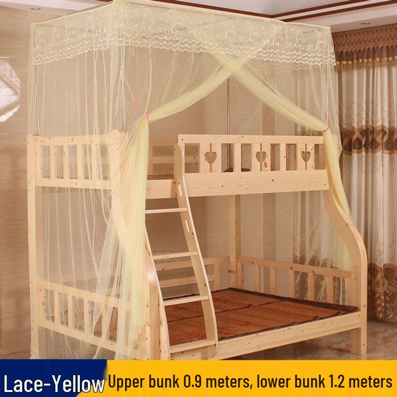 Child & Mother Integrated Bunk Bed with Double Layer Encrypted Mosquito Net and Thickened Support