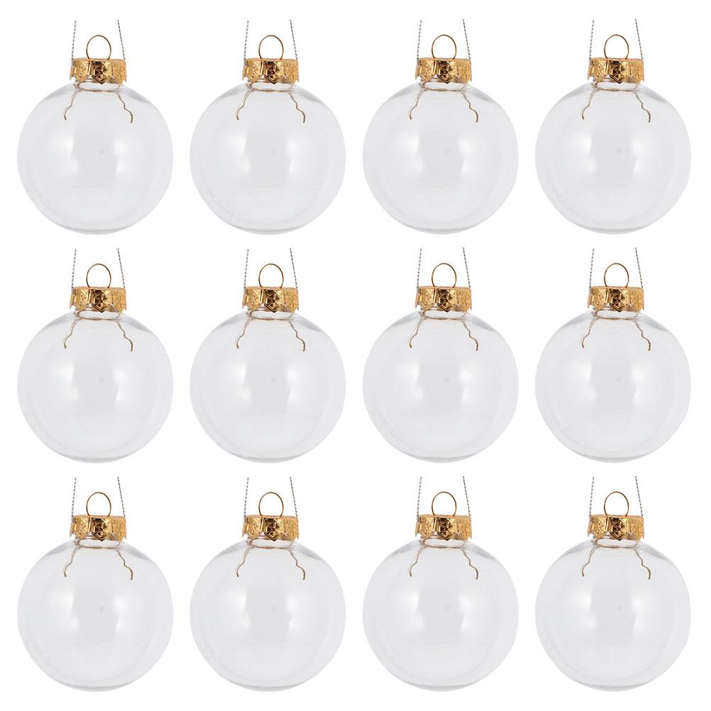 10pcs Christmas Transparent Ball Plastic Fillable Bauble 8-10cm Xmas Tree Hanging Ornaments Decoration Wedding Party Gift Box