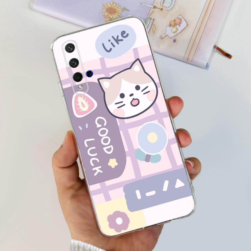 For Huawei Nova 5T Phone Case Nova5T YAL-L21 YAL-L61 YAL-L71 Elegant Printing Soft Silicone Clear TPU Slim Cases