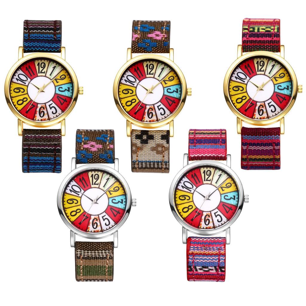 Bohemian-Uhr mit echtem Leder, analog, wasserdicht, Quarz, niedliche Modeuhr für Damen, perfektes Geschenk für den Tag, Damenarmband, Design-Anzeige,