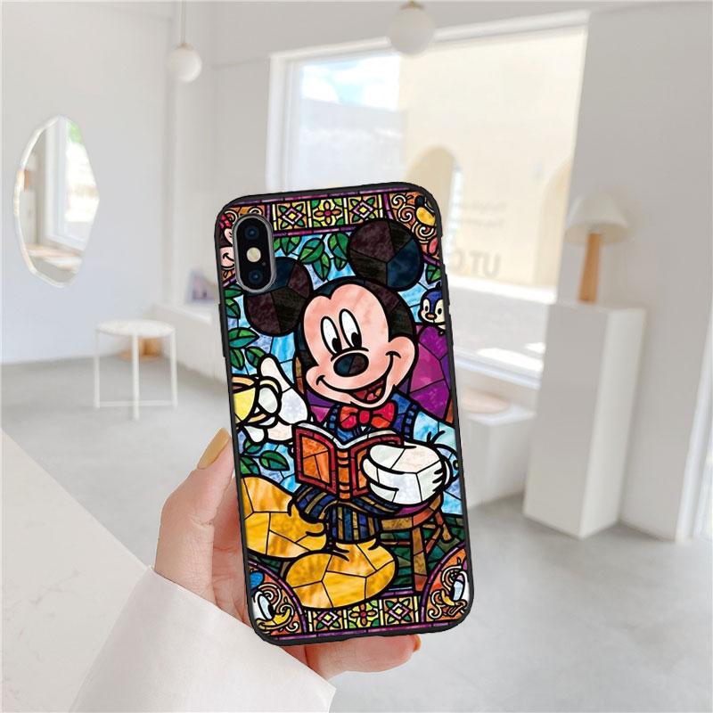 CJ77 Mickey Minnie Mouse Soft Shell Phone Case for iPhone 16 15 14 13 12 Pro Max Plus Mini