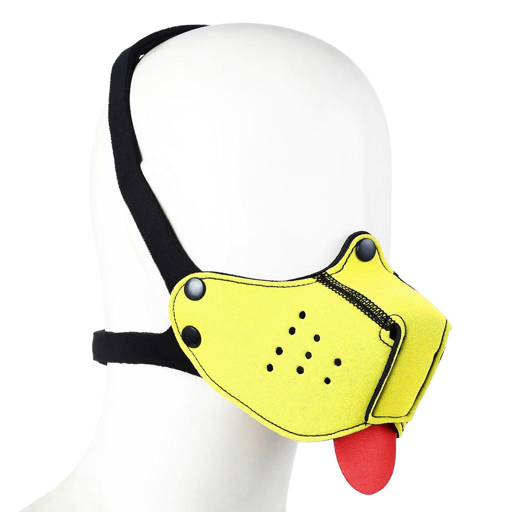 Puppy Play Dog Cosplay Mask Hood Half Face Bondage Muzzle Mask With Tongue Dog Slave Cosplay Dog Mouth