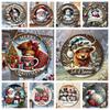 Christmas Snowman Family Of Four Photo 2D Flat Wooden Holiday Party Sign