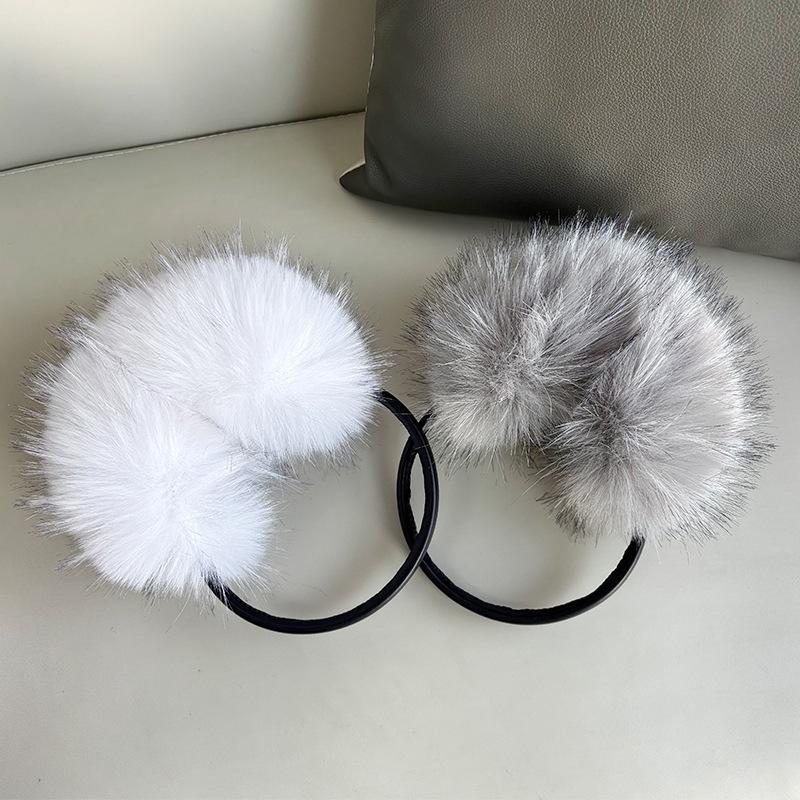 Plush Women's Winter Earmuffs - Faux Mink Fur, Windproof & Cozy for Outdoor Cycling.