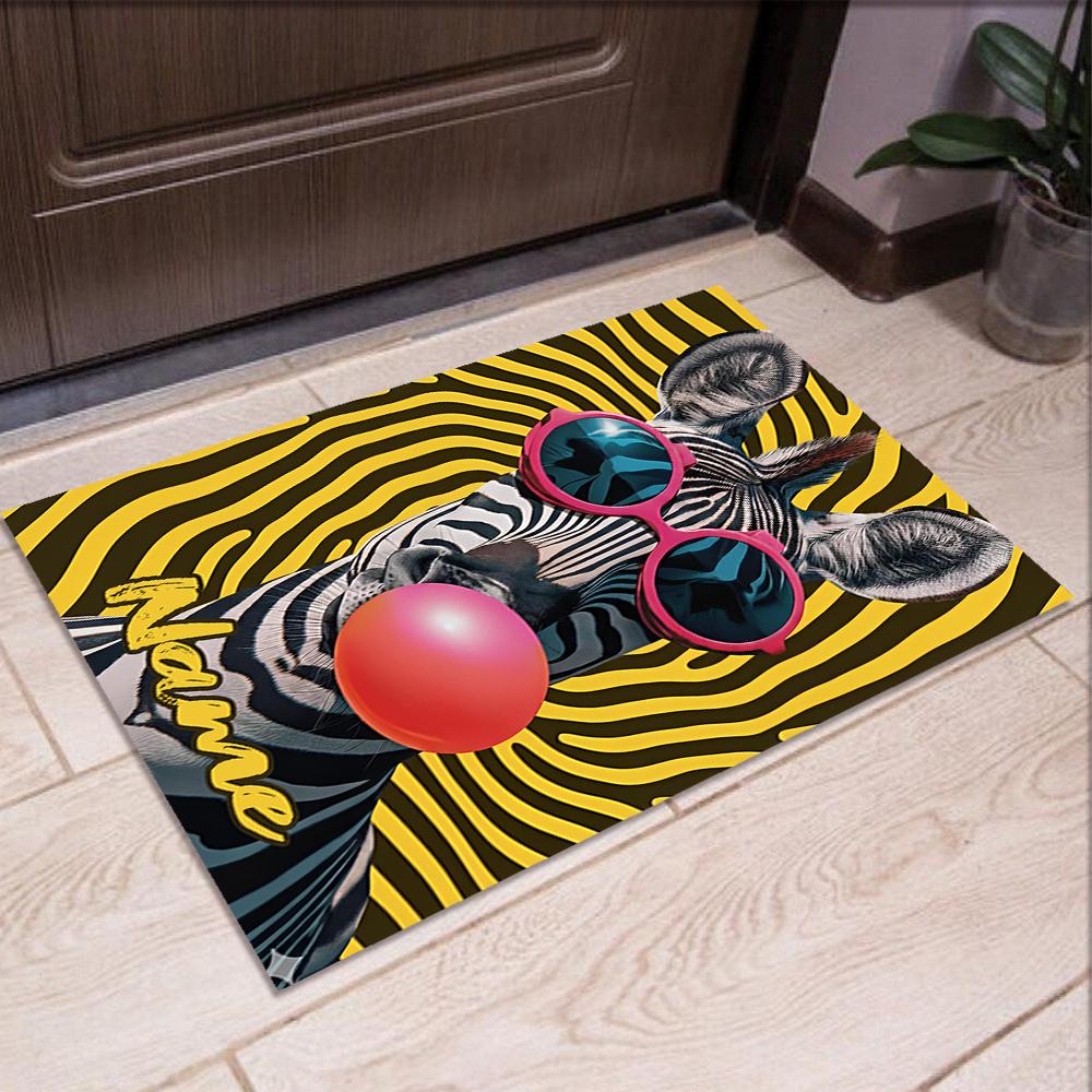 Custom Name LNTB002260915X1003==Zebra Printed Carpet,Rug for Office Chair Living Room Bedroom Kitchen Room Decor Gifts.