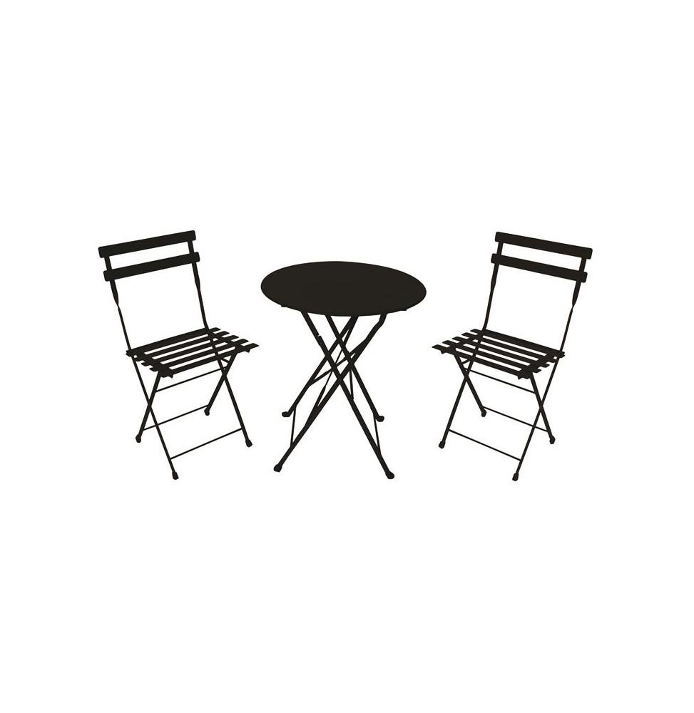 Buy Garden Table with 2 Chairs Black at affordable prices — free