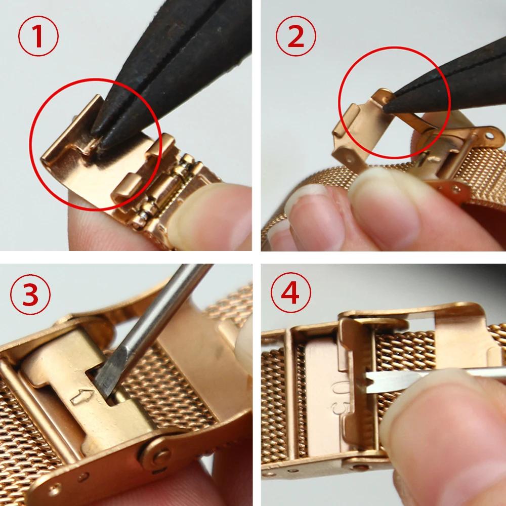 Mailänder Netz-Uhrenarmband 18/20/22mm Schnellwechsel-Armbänder für Seiko für Smartwatch Edelstahl-Armband Herren Damen Handgelenksbänder