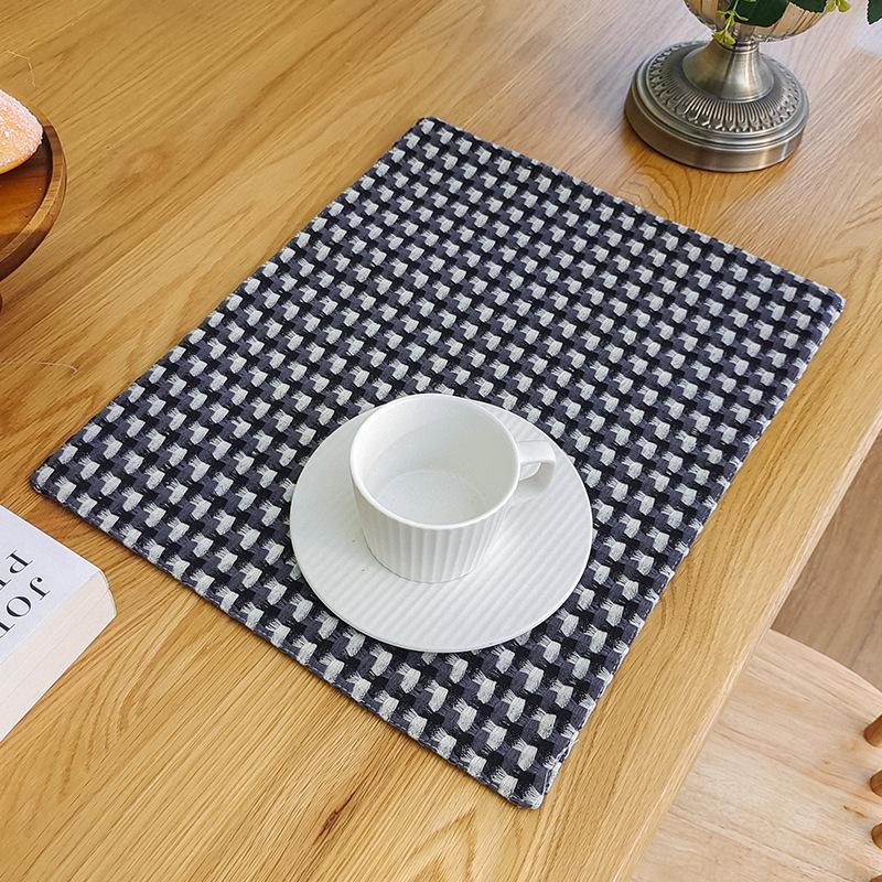 

Retro cotton and linen style placemat, heat-insulating plate, table cloth, western food anti-scalding table mat, student napkin 30x40cm