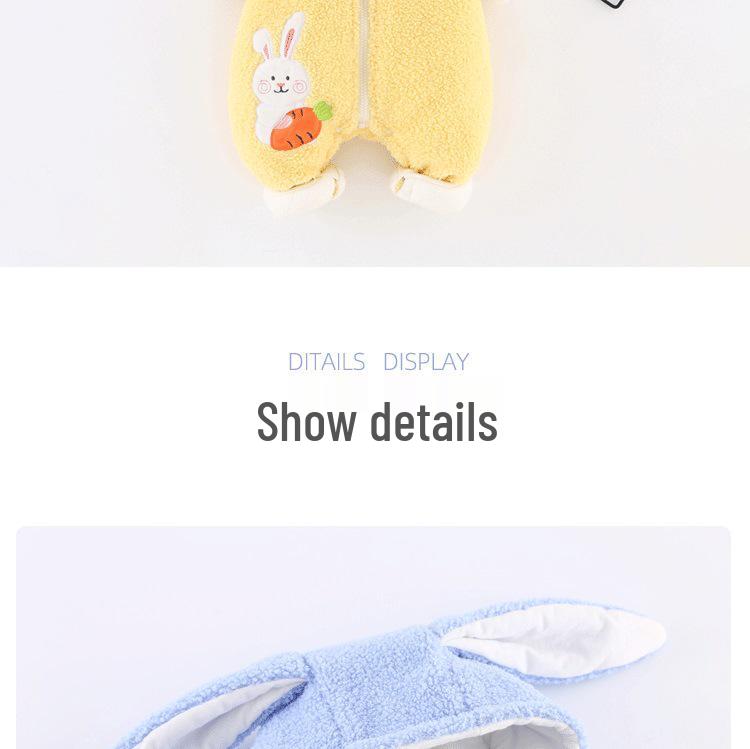 Cozy Newborn Teddy Lambswool Jumpsuit - Warm, Thick, Plush Outerwear for Autumn and Winter
