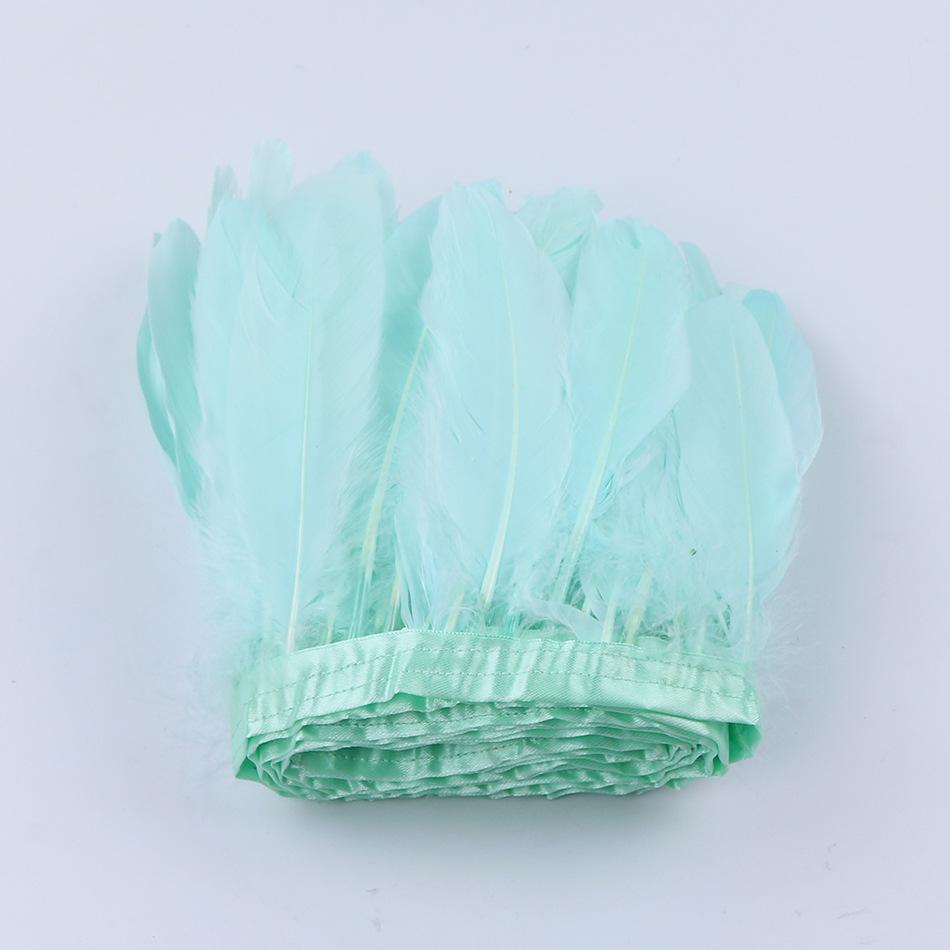 

Feather Edge Goose Feather Large Floating Cloth With Skirt Clothing Accessories Feather Diy Handmade Material Dance Costume 2 Meters мятный зеленый