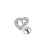 Steel Bar Heart & Cross Zircon Earrings - Women's 16G Cartilage & Lip Studs
