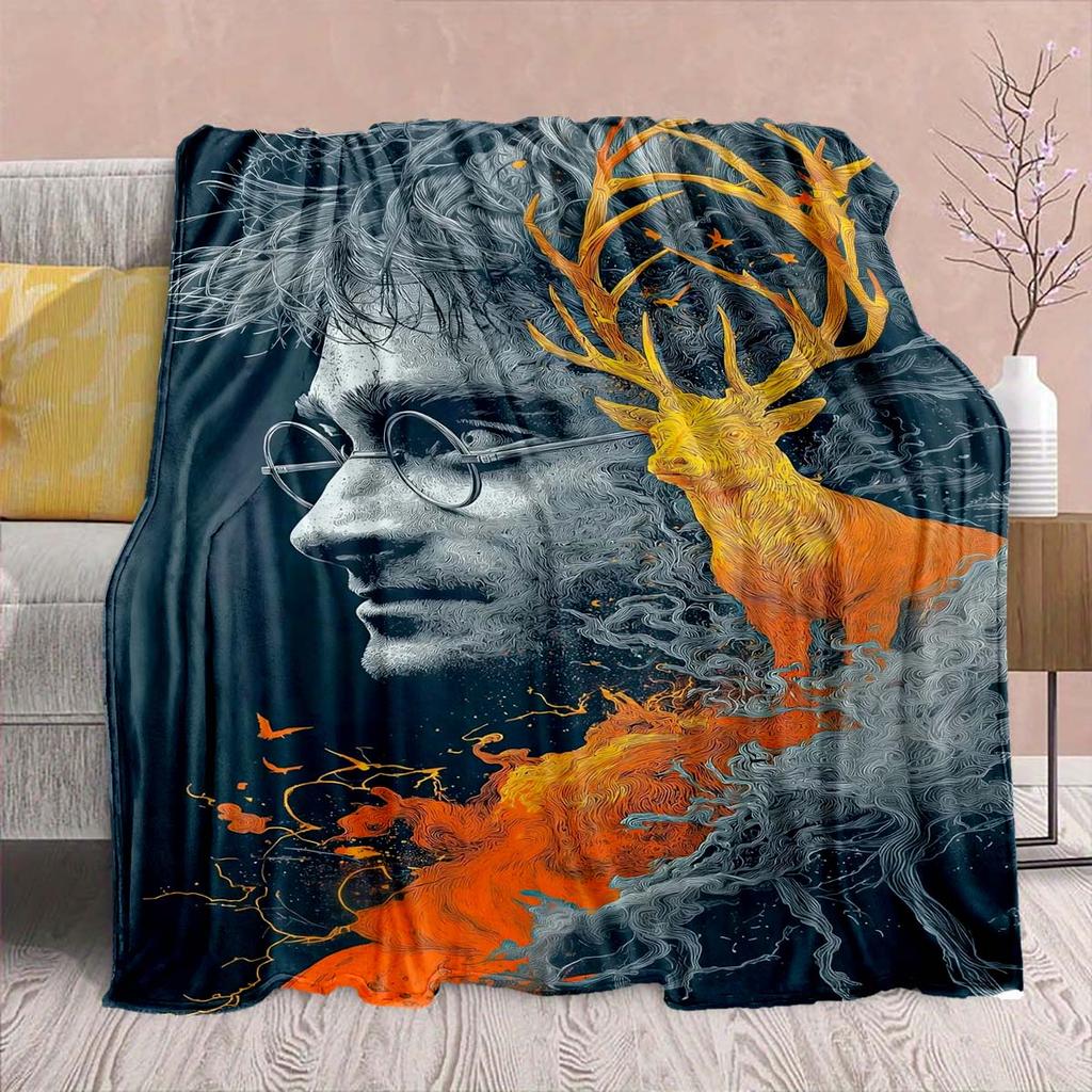 Harry Potter Magic Owl Flannel Blanket - Soft Warm Perfect for Sofa, Bedding Camping Travel Office Home Decor -QJY