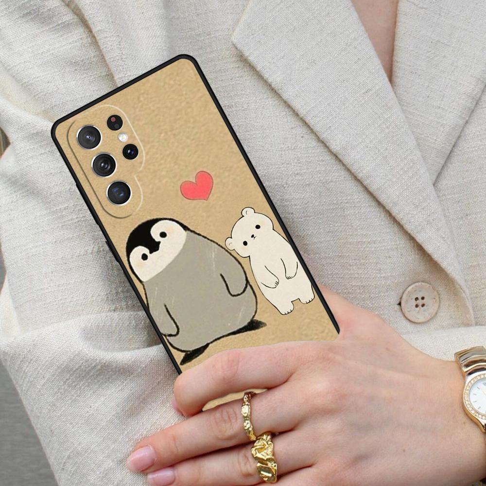 Cute Kawaii Penguin Cell Phone Case for Samsung Galaxy S26 Ultra S25 S24 S23 S22 S21 S20 Note10 Cover