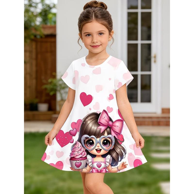 Girls Peppa Pig Summer Cartoon Sundress Casual Loose Fit Print