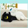 Adorable Rabbit Fur Fluffy Toothless Dragon Plush Toy Cuddly Pillow For Girls Birthday Gift