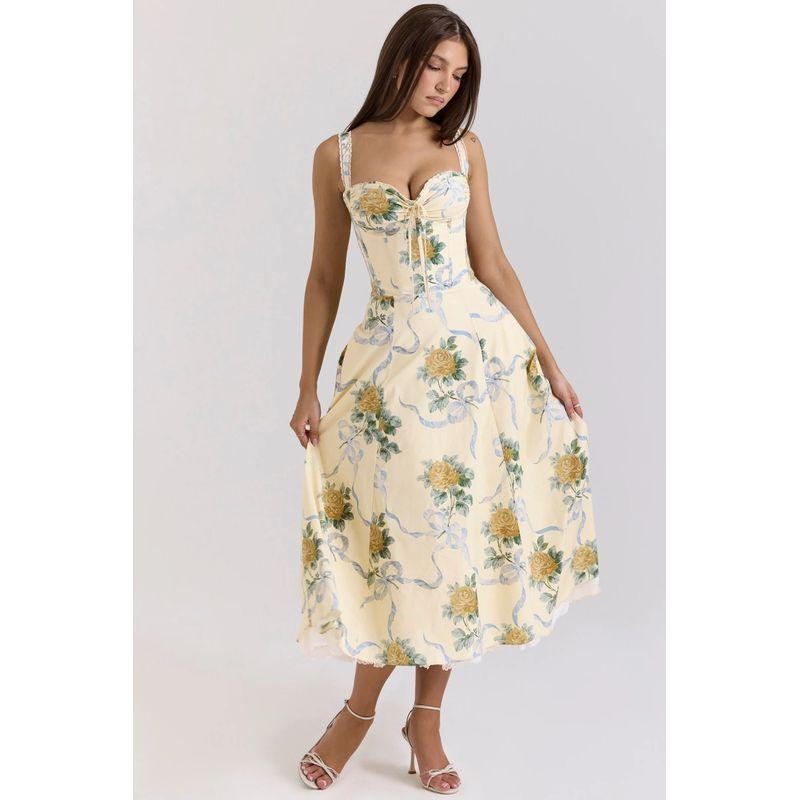French Pastoral Style Lace Splicing Sling Dress