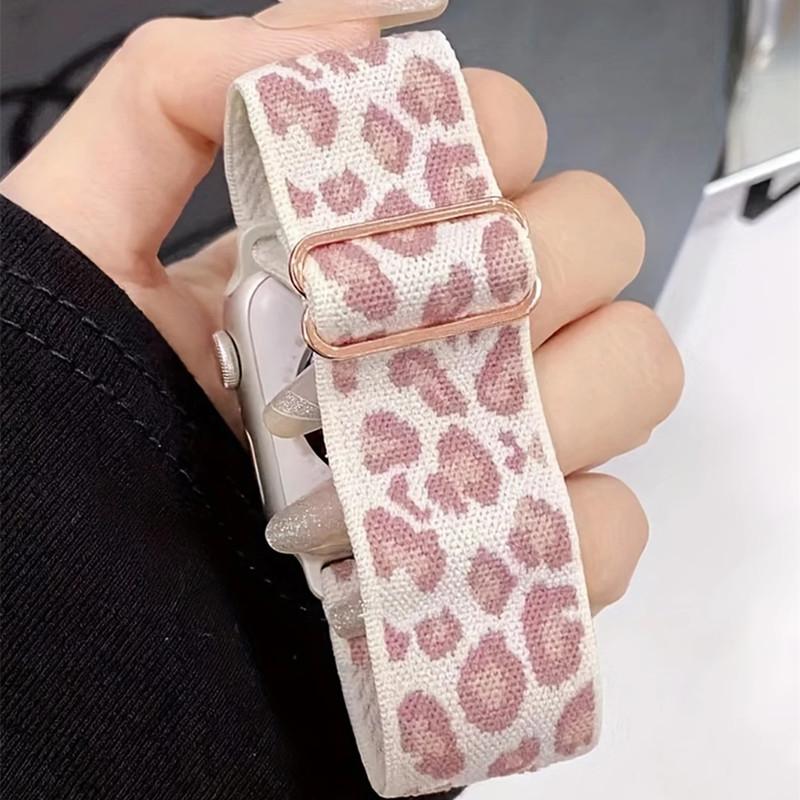 Stretchy Nylon Watch Band Compatible With iWatch  Adjustable Leopard Strap For Apple Watch Series 10 9 8 7 SE3 49mm 46mm 45mm 44mm 42mm 40mm 41mm