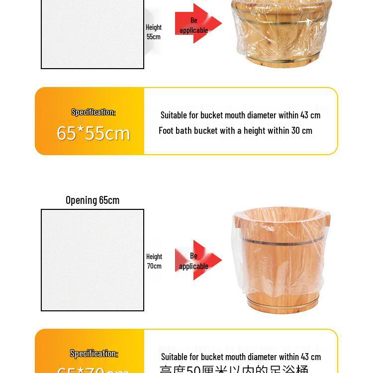 Thickened Disposable Foot Soak Bags - Plastic Basin Liners for Foot Spa