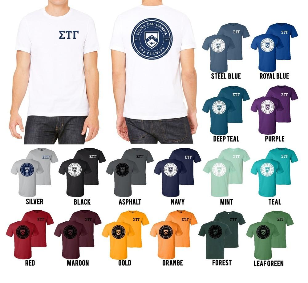 Sigma Tau Gamma Fraternity  Seal Bella+Canvas Shirt Sig Tau - NEW Unisex T-Shirt XL