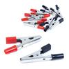 Set of 10 Insulated Electrical Crocodile Clips with 5 Amp Capacity and Screw Holes for Secure Wiring and Testing Applications