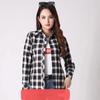 Women's Spring and Autumn Slim Retro Plaid Shirt Large Size Casual Loose Shirt