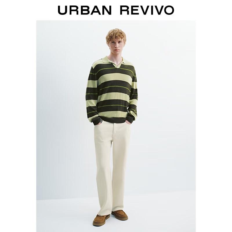 UR Men s Color Block Stripe Polo Knit Shirt L