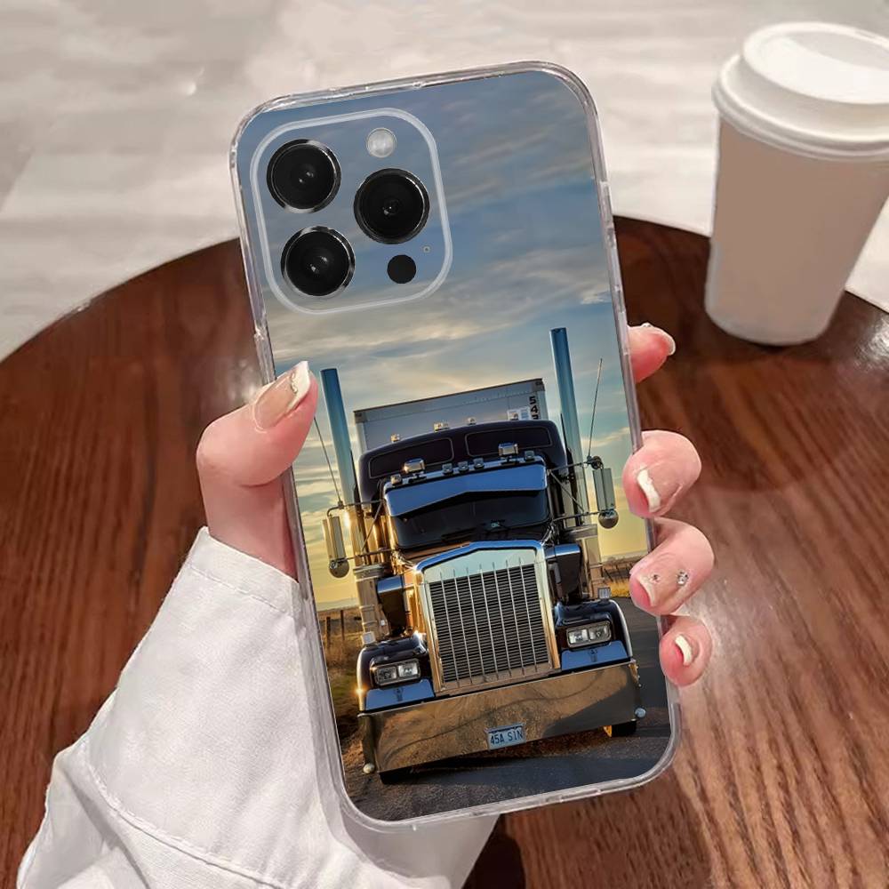 Heavy Truck Car Cool Phone Case For iPhone 17,16,15,14,13,12,11 Plus,Pro,Max,XR,XS,Plus,E,SE4,Mini Transparent Cover