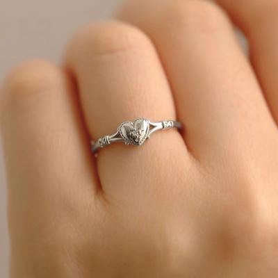 Verkauf von vergoldeten Edelstahlringen für Frauen Herzring Schmuckzubehör Größe 6-11