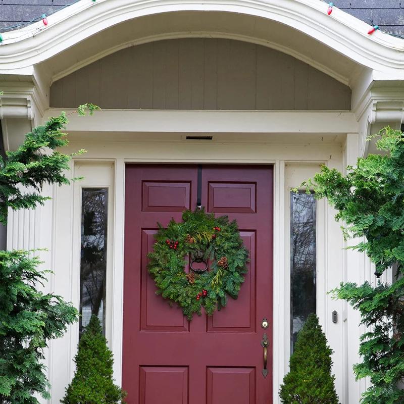 Blumenkranz-Aufhänger über der Tür, großer Kranz, Metallhaken für Weihnachts-Osterkranz, Haustür-Aufhänger, Weihnachtsparty-Zubehör