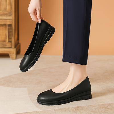 Scarpe da Lavoro da Donna Antiscivolo Nere da Pendolare Assistente di Volo, Scarpe da Lavoro Basse Comode per Stare in Piedi a Lungo Senza Piedi Stanchi