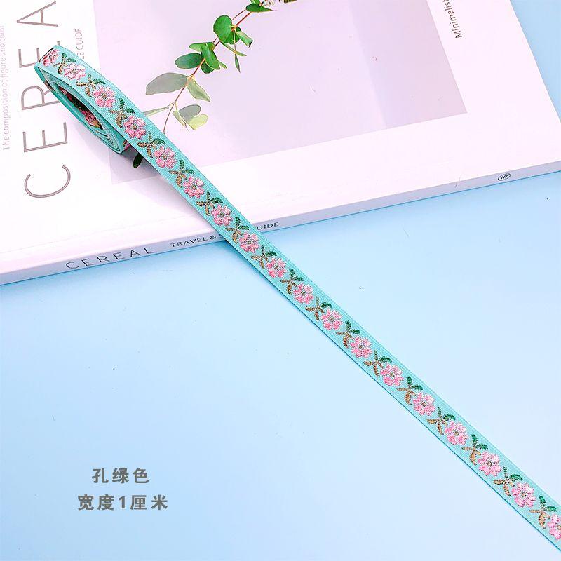1cm Babykleidung Jacquard-Gurtband Spitze, Fächer-Saumstreifen Stoff Acht Schätze Gürtel Ethnische Accessoires Hut Dekorativer Gürtel