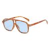 Retro Double-bridge Pilot Sunglasses with Riveted Decoration, Leopard Print Women's Fashionable Sunglasses UV400