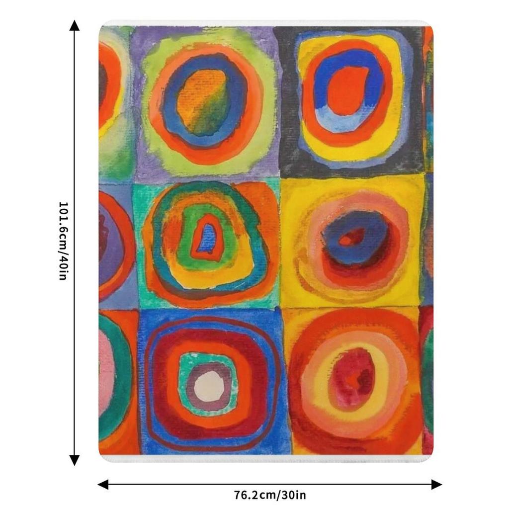 Wassily Kandinsky Farbstudie Quadrate mit konzentrischen Kreisen , Abstrakte Kuscheldecke Gemütliche Warme Decke für Schlafzimmer Deko